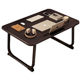 X-Large Lap Desk Tray for Bed & Sofa with Cup Holder & Foldable Legs Laptop Table