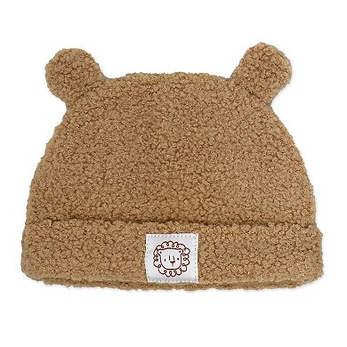 Baby Boys 3 Piece Faux Sherpa Lions Overall, Bodysuit, and Cap Set