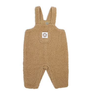 Baby Boys 3 Piece Faux Sherpa Lions Overall, Bodysuit, and Cap Set