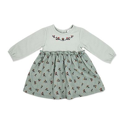 Baby Girls 3 Piece Medium Weight Crinkle-Look Dress, Tights, and Headband Set