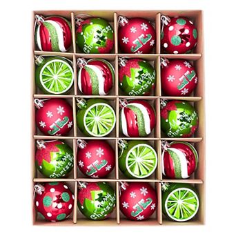 20 pc Christmas Balls Ornaments, 2.36-Inch Shatterproof Hanging Balls, Red Gold White