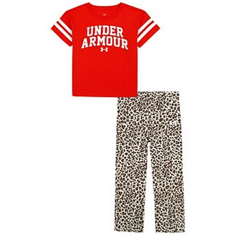 Girls 4-6x Under Armour 2 pc Short Sleeve Top & Wide Leg Pants Set
