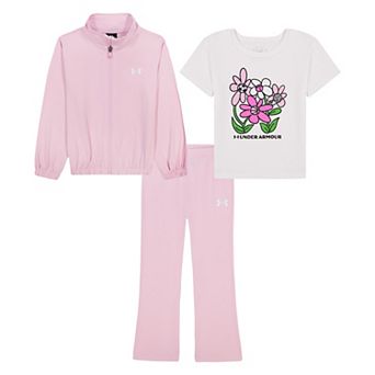 Girls 4-6x Under Armour 3 pc Full-Zip Jacket, T-Shirt & Pant Set
