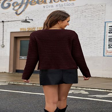 Women's Knitted Cardigan Sweater Autumn Fashion Long Sleeve Front Button Fashion Casual Jacket