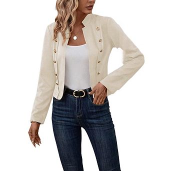 Women's Faux Suede Leather Jacket Fall Winter Clothes Casual Business Long Sleeve Blazer Jacket Coat