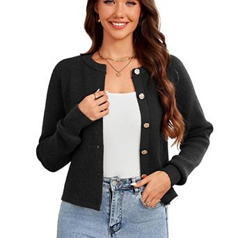 Women's Autumn Fashion Long Sleeve Chunky Knit Cardigan Button Winter Casual Jacket