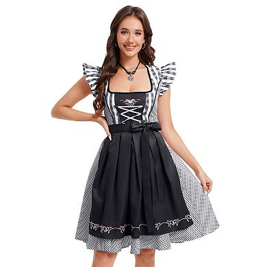 Women's Oktoberfest German Dirndl Dress Traditional Bavarian Carnival Party 2 Piece Costumes