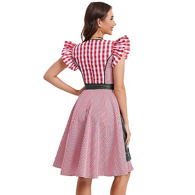 Women's Oktoberfest German Dirndl Dress Traditional Bavarian Carnival Party 2 Piece Costumes