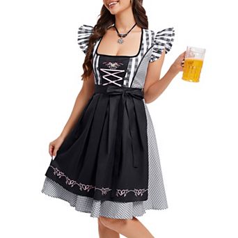 Women's Oktoberfest German Dirndl Dress Traditional Bavarian Carnival Party 2 pc Costumes