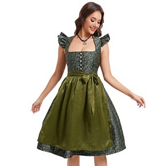Womens Dress 2 pc Costumes for Traditional Carnival Halloween Midi Dress