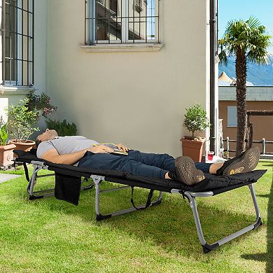 4-Fold Oversize Padded Folding Lounge Chair with Removable Soft Mattress