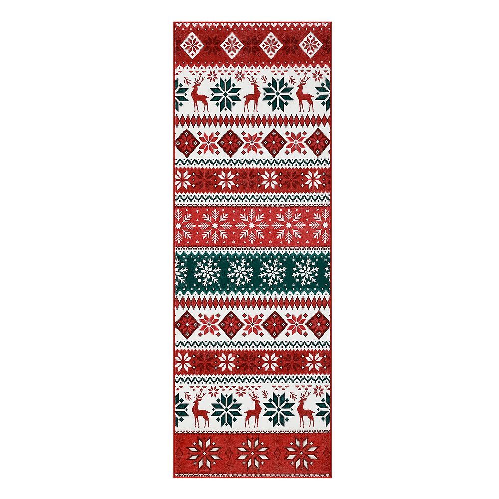 Christmas Bedroom Rug Non-Slip Snowflake Throw Carpet, Stain-Resistant ...