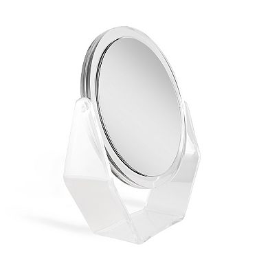 Acrylic Countertop Vanity Mirror — Dual 5X/1X Magnification (8.5")