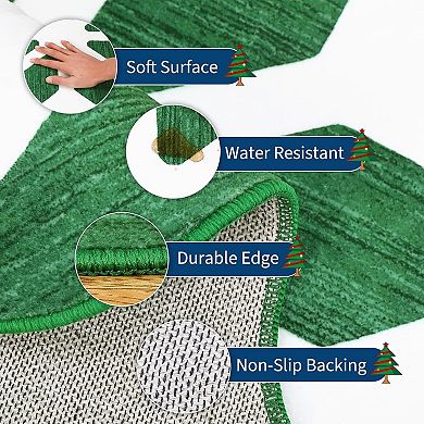 Machine Washable Snow Pattern Christmas Snowflake Rug Ultra-Soft Holiday Decorative Throw Carpet