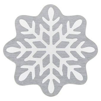 Machine Washable Snow Pattern Christmas Snowflake Rug Ultra-Soft Holiday Decorative Throw Carpet