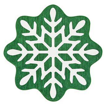 Machine Washable Snow Pattern Christmas Snowflake Rug Ultra-Soft Holiday Decorative Throw Carpet