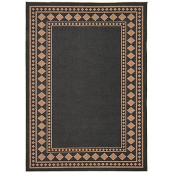 Modern Bordered Easy Jute Area Rugs Washable Geometric Indoor Outdoor Carpet