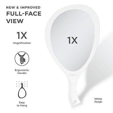 Large Teardrop Handheld Mirror — Optical-Quality 1X