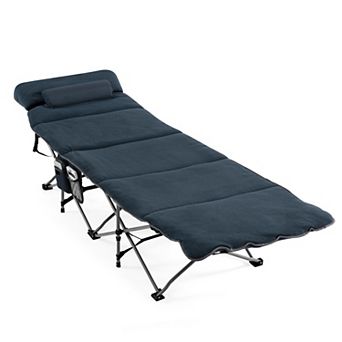 Folding Retractable Travel Camping Cot with Mattress and Carry Bag