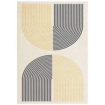 Modern Machine Washable Rug with Rubber Backing Geometric Non-Slip Area Rug