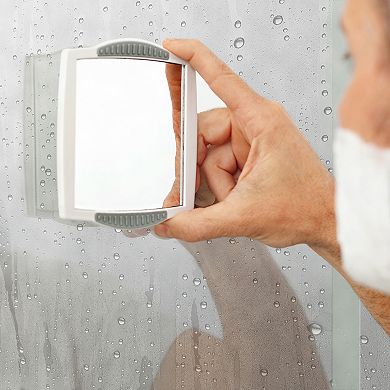 Fogless Clip-On Shower Mirror with Suction Cup Wall Mount