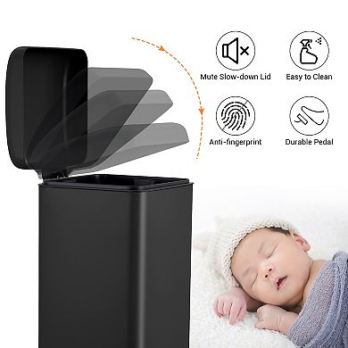 8 Gallon Bathroom Step Trash Can with Removable Inner Bucket