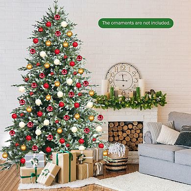 Costway 8ft Hinged Artificial Christmas Spruce Tree w/ 1658 Mixed PE & PVC Tips