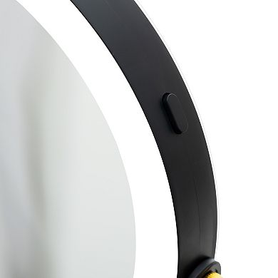 Back-to-School LED Lighted Mirror with 5X/1X Magnifications, Tray and Phone Holder