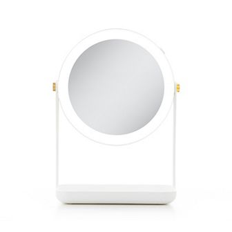 Back-to-School LED Lighted Mirror with 5X/1X Magnifications, Tray and Phone Holder