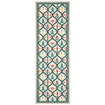 Christmas Rug Machine Washable Living Room Area Rug with Non Slip Backing