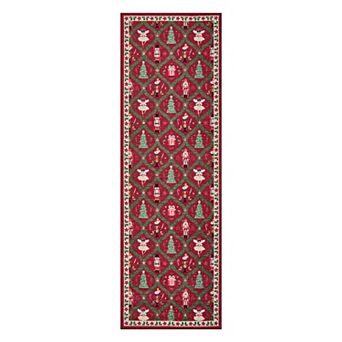 Christmas Rug Machine Washable Living Room Area Rug with Non Slip Backing