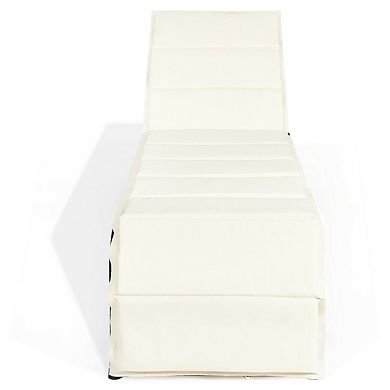 Adjustable Patio Rattan Lounge Chair with Cushioned