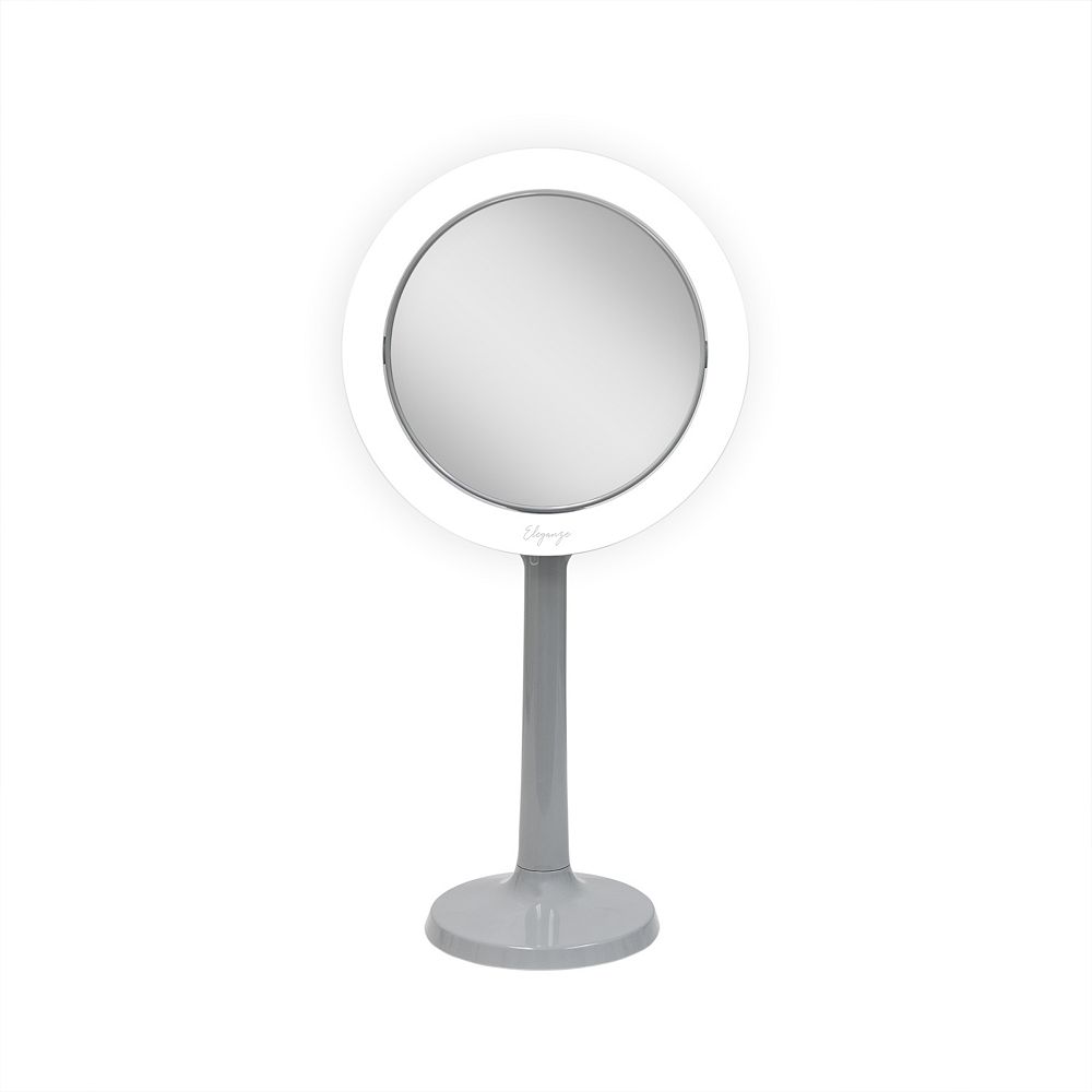 Hudson LED Lighted Face Mirror — 8X/1X Dual Magnification (Suction Mount)
