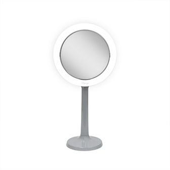 Hudson LED Lighted Face Mirror — 8X/1X Dual Magnification (Suction Mount)