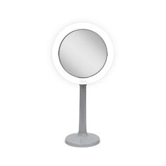 Hudson LED Lighted Face Mirror — 8X/1X Dual Magnification (Suction Mount)