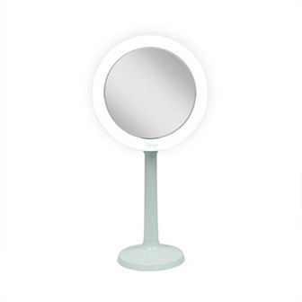 Hudson LED Lighted Face Mirror — 8X/1X Dual Magnification (Suction Mount)