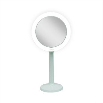 Hudson LED Lighted Face Mirror — 8X/1X Dual Magnification (Suction Mount)