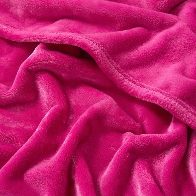 Juicy Couture Solid Plush Throw Blanket