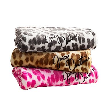 Juicy Couture Leopard Throw Blanket