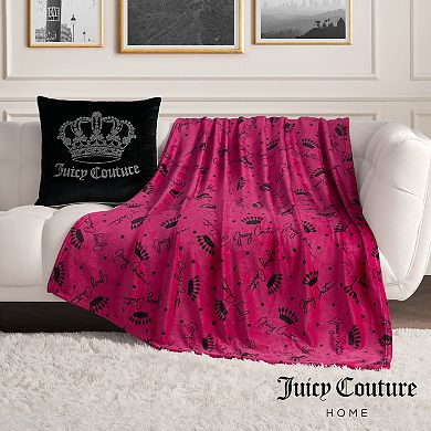 Juicy Couture Crown Script Throw Blanket