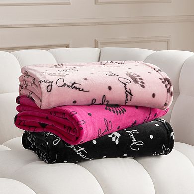 Juicy Couture Crown Script Throw Blanket