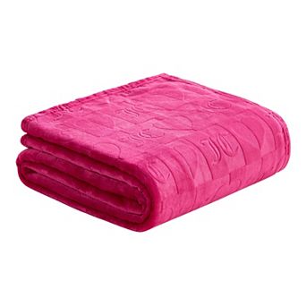 Juicy Couture Embossed Heart Plush Throw Blanket