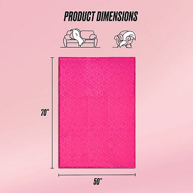 Juicy Couture Embossed Heart Plush Throw Blanket