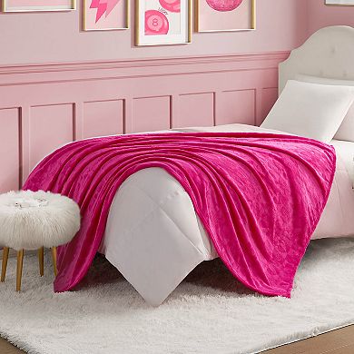 Juicy Couture Embossed Heart Plush Throw Blanket