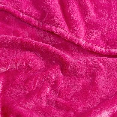 Juicy Couture Embossed Heart Plush Throw Blanket