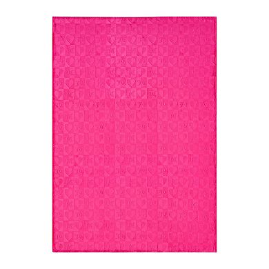 Juicy Couture Embossed Heart Plush Throw Blanket