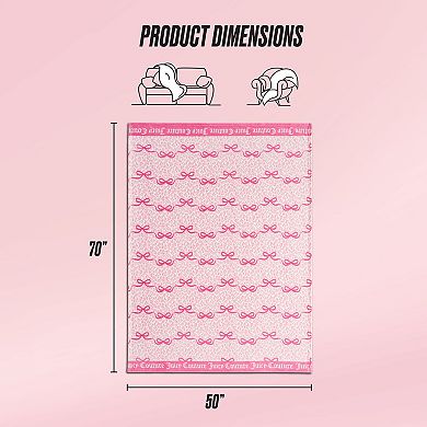 Juicy Couture Iconic Leopard Bows Plush Throw Blanket