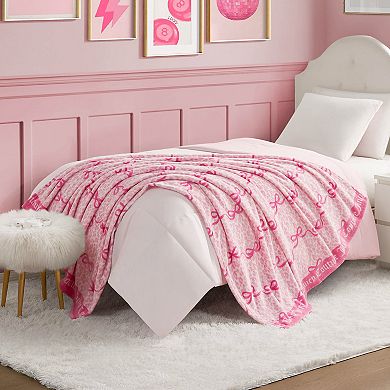 Juicy Couture Iconic Leopard Bows Plush Throw Blanket