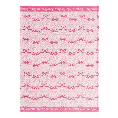 Juicy Couture Iconic Leopard Bows Plush Throw Blanket