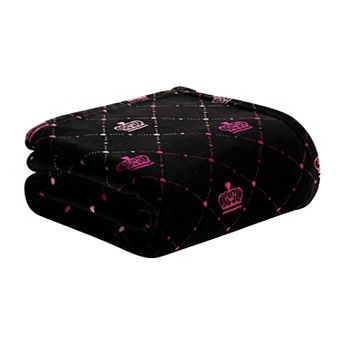 Juicy Couture Elegant Crown Plush Throw Blanket